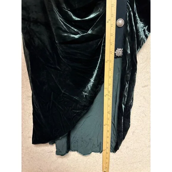 Veronica Beard Navita Emerald Green Velvet Skirt Size 16 Embellished Midi NWT - Picture 8 of 13